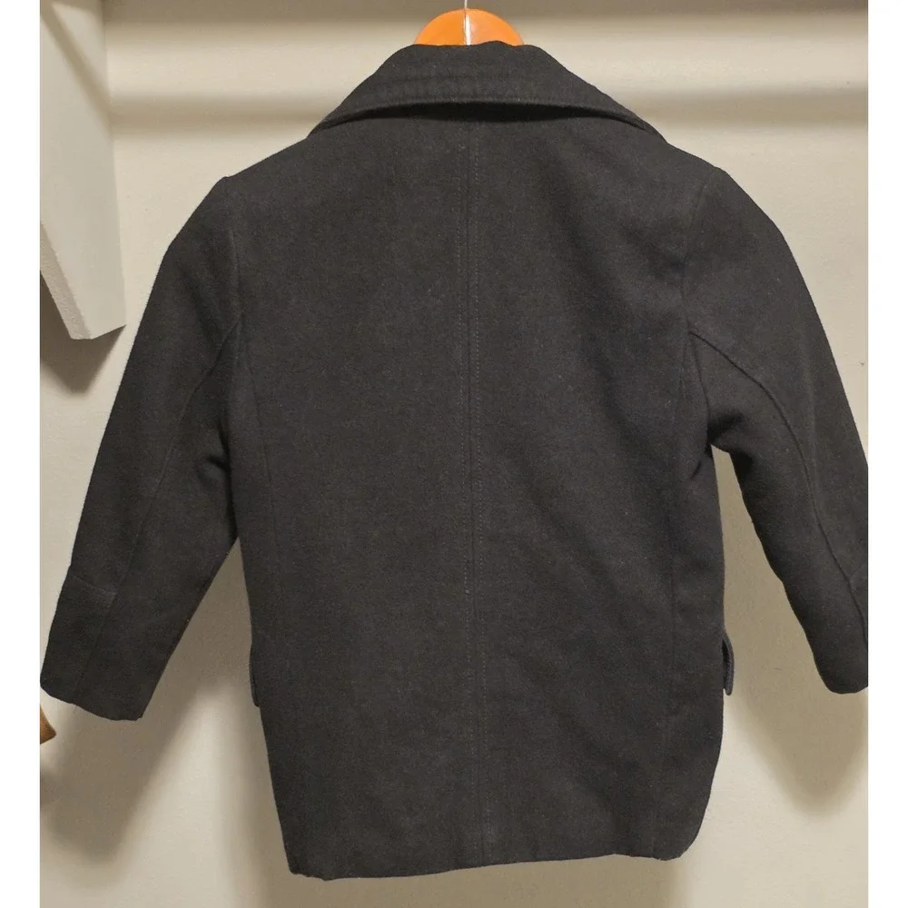 Gap Kids Black Wool Peacoat Jacket Double Breasted Warm Winter Coat Small 6-7